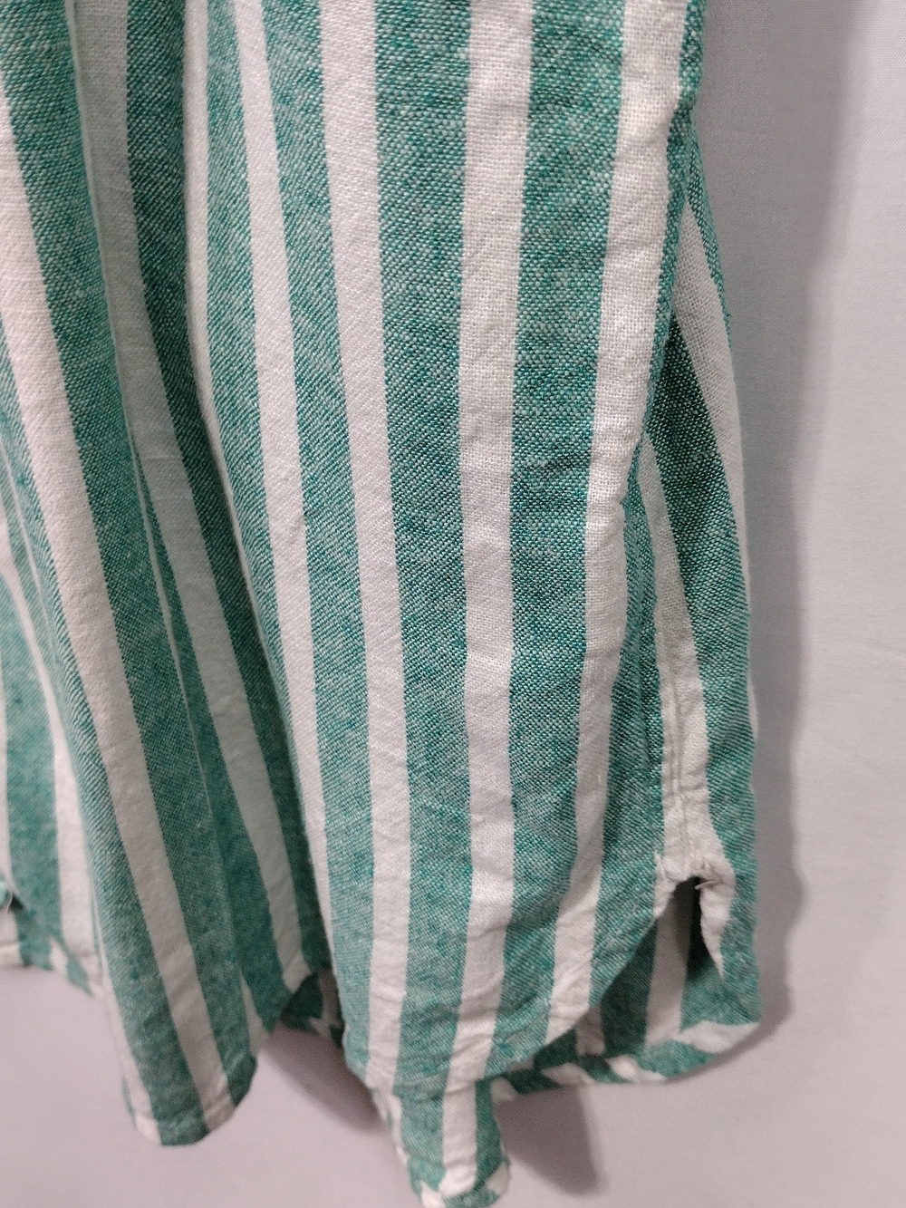 Universal Thread Linen Stripe Button-Down Shirt Womens XXL Green White Office - Picture 4 of 8